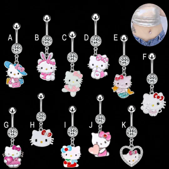 Hello kitty belly button ring